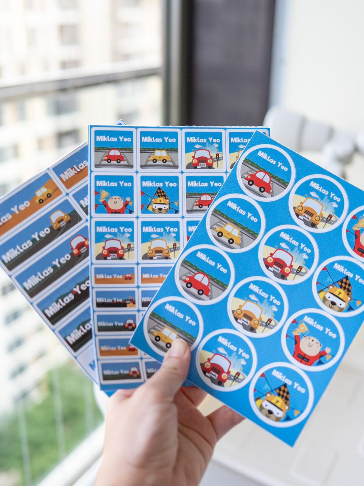 Name Label Stickers - Vroom Vroom Car