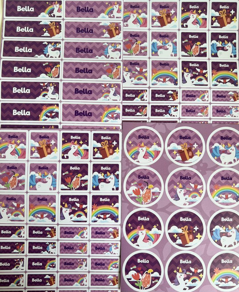 Name Label Stickers - Enchanted Unicorns