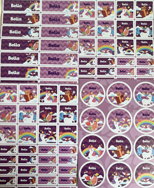 Name Label Stickers - Enchanted Unicorns