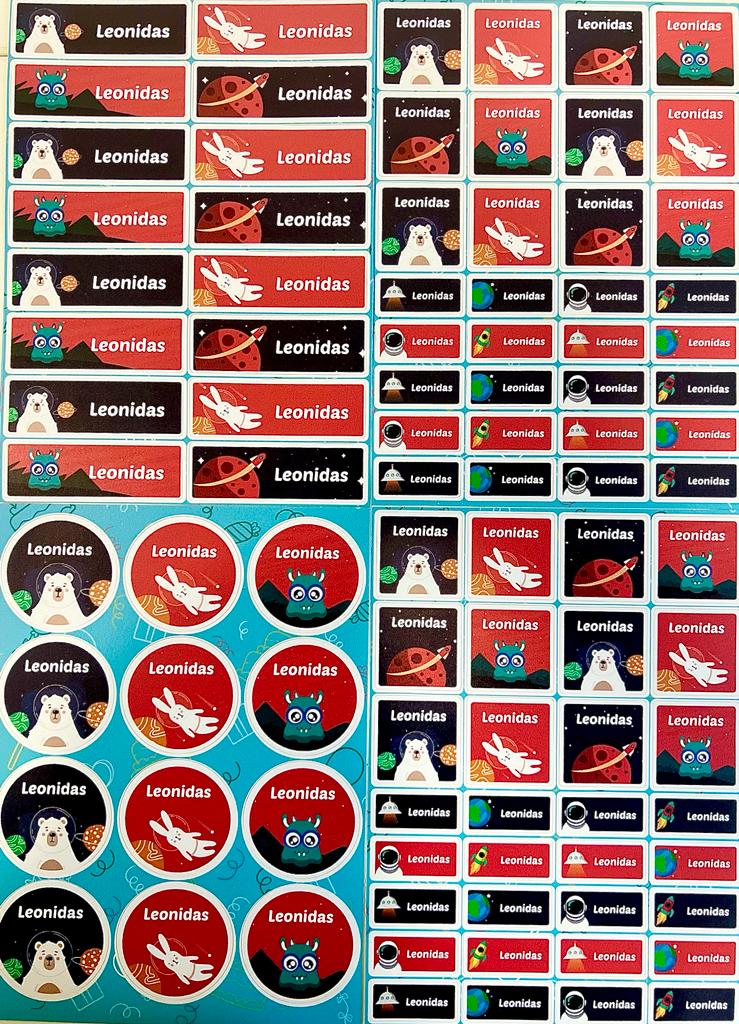 Name Label Stickers - Space Creatures