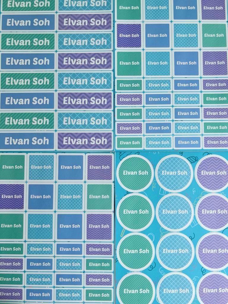 Name Label Stickers - Cool Blue