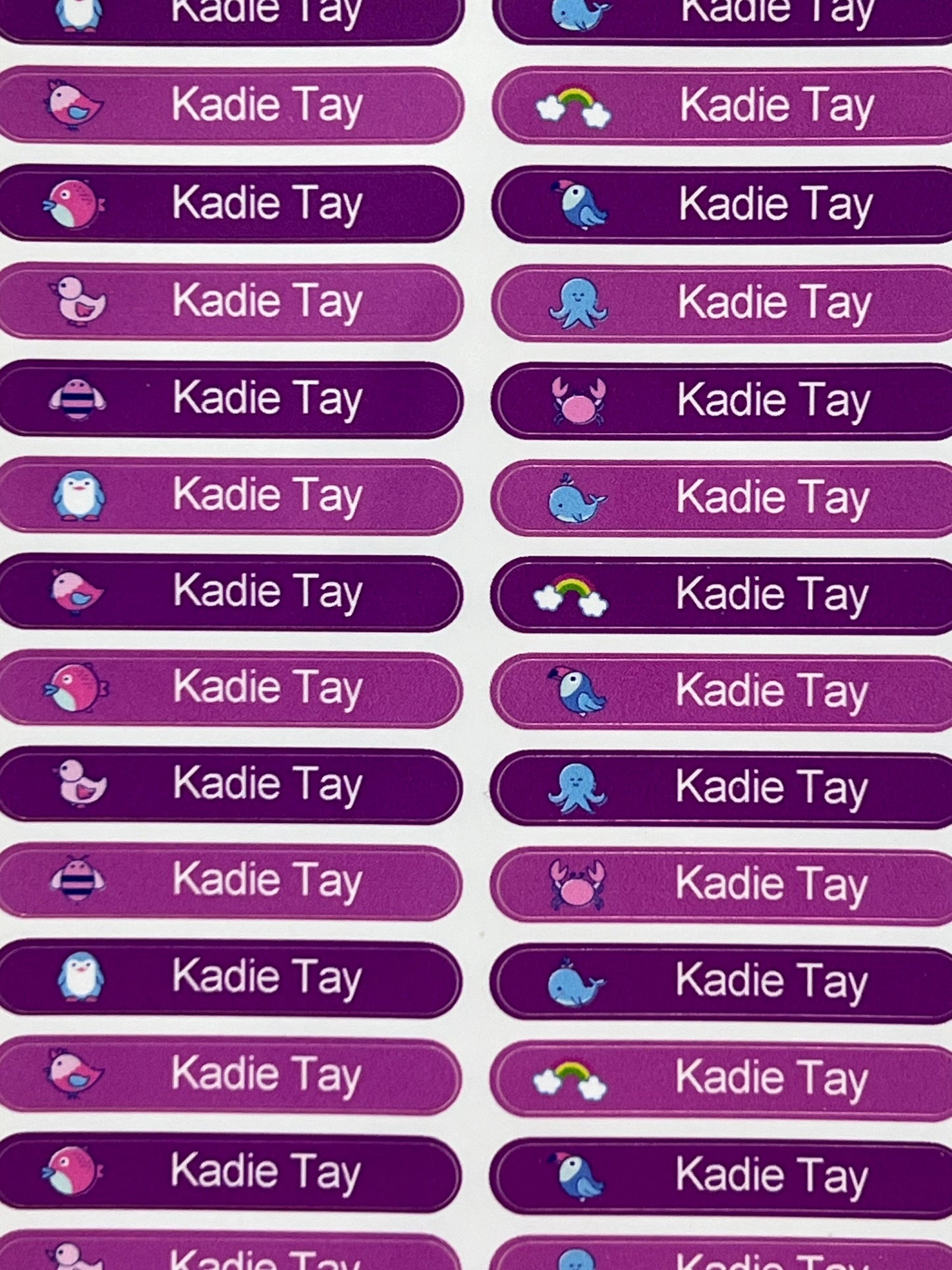 Stationery Name Labels - Lilac Dreams