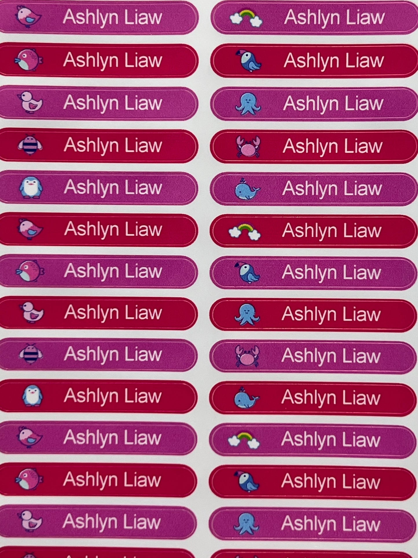 Stationery Name Labels - Red Sparks