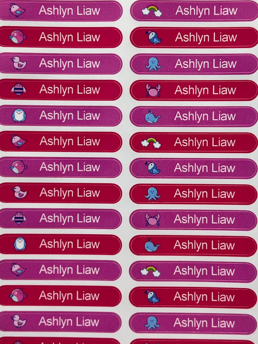 Stationery Name Labels - Red Sparks