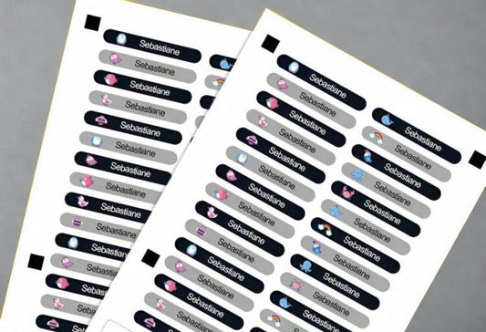 Stationery Name Labels - Black n Bold